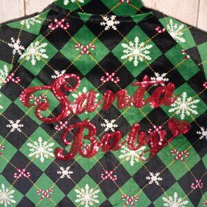 No Boundaries Junior's Christmas Velour Track Jacket - Small (3-5)